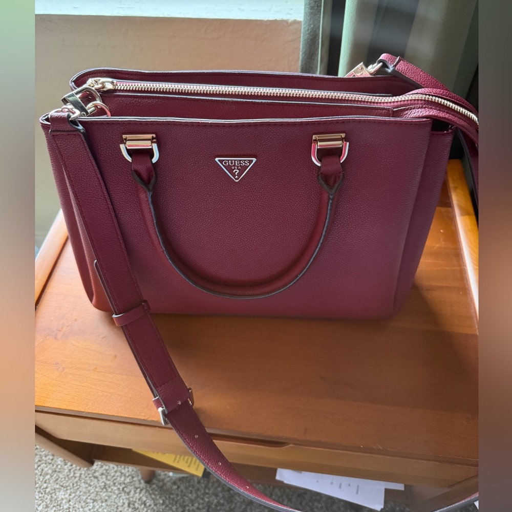 GUESS Deep Red Satchel Bag